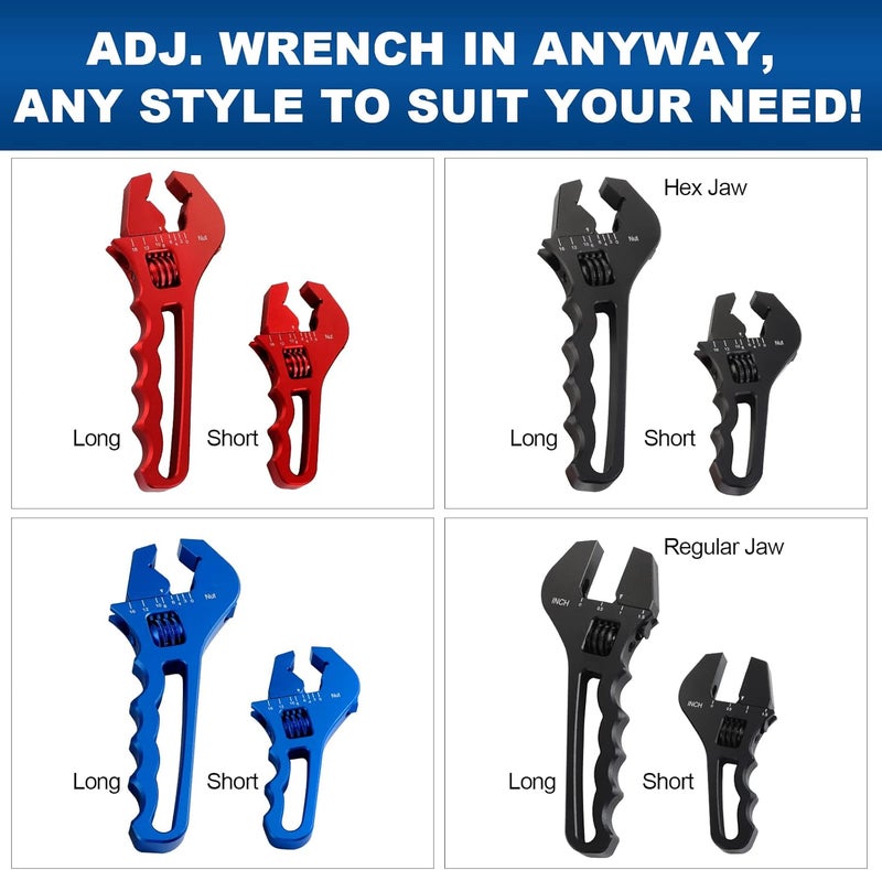 BRIFITOR AN Fittings Wrench 3AN-16AN Hose Fittings Adjustable Wrench For An Hose End Fittings Adapter Lightweight Aluminum Black (With 4" Vise Jaws Pads) - Image 5